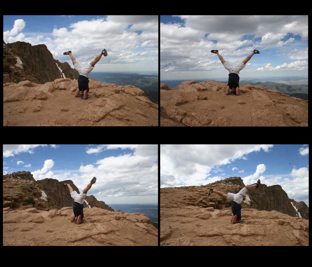 Yoga Inversions at top of Pikes Peak Zenhaling doing Yoga Inversions at top of Pikes Peak